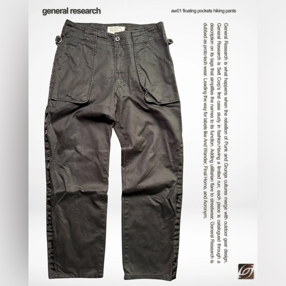 General Research Cotton Twill “Floating Pocket” Pants – AW2001 – Size M